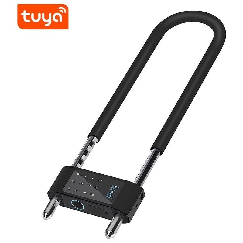 foto del prodotto tuya lucchetto ad u smart bluetooth con impronta digitale e tastiera
