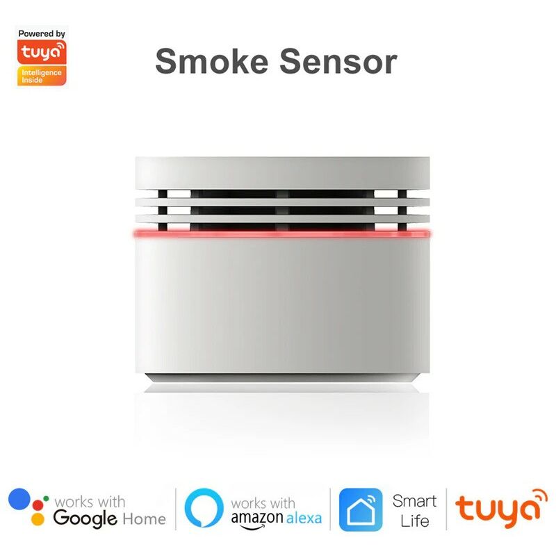 foto del prodotto tuya mini rilevatore di fumo smart zigbee con allarme acustico