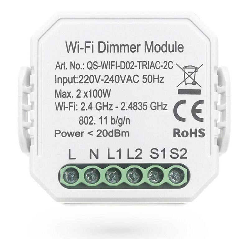foto del prodotto tuya modulo dimmer wifi a 2 canali