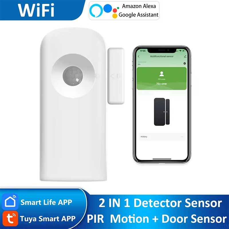foto del prodotto tuya sensore smart wifi multifunzione porte e finestre con rilevatore di movimento pir