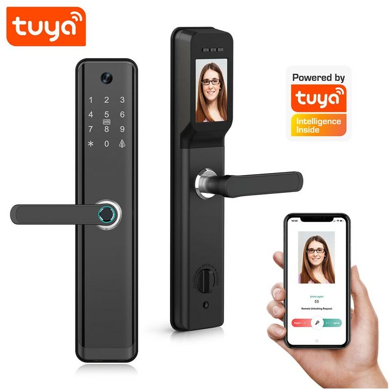 foto del prodotto tuya serratura biometrica smart wifi con display e telecamera
