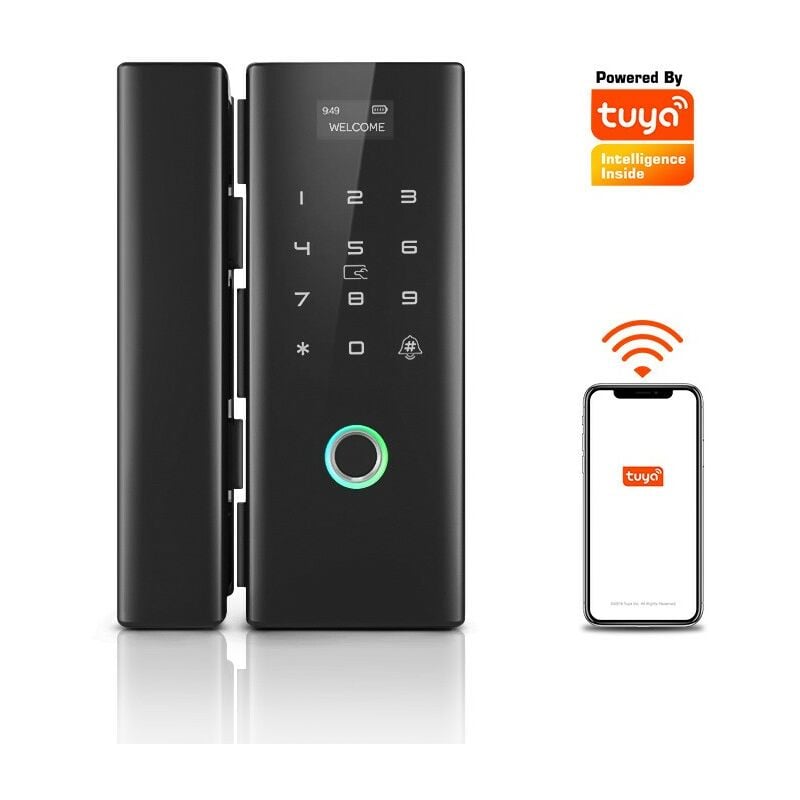 foto del prodotto tuya serratura con impronta digitale per porte in vetro smart wifi