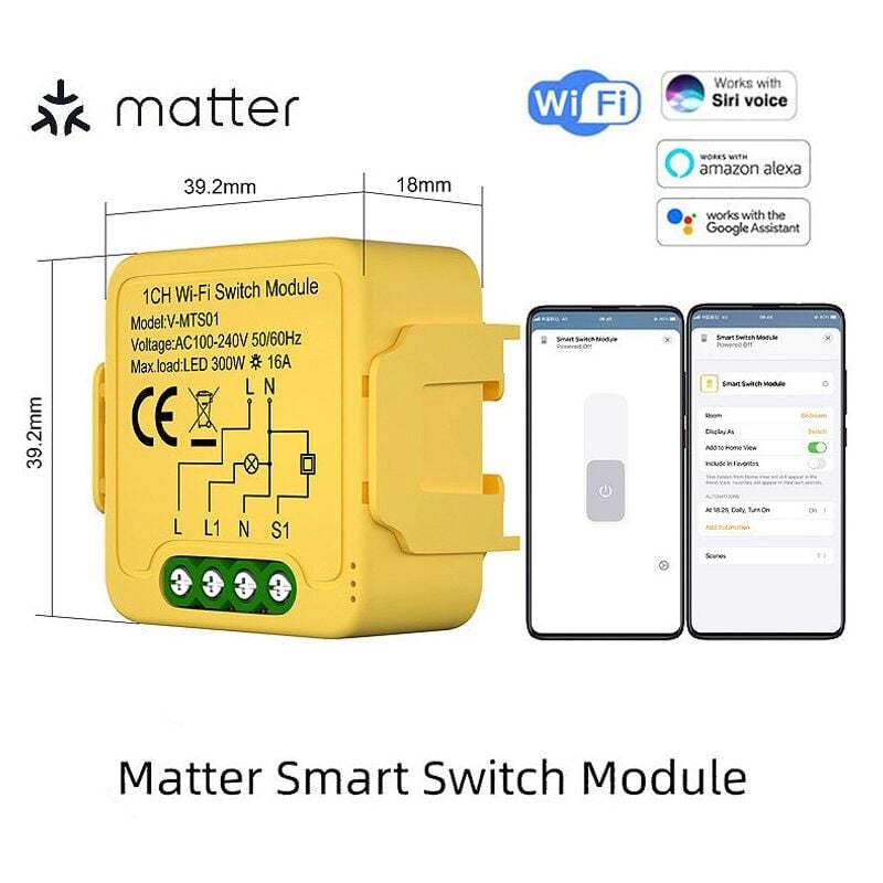 foto del prodotto tuya smart switch matter modulo rel 1