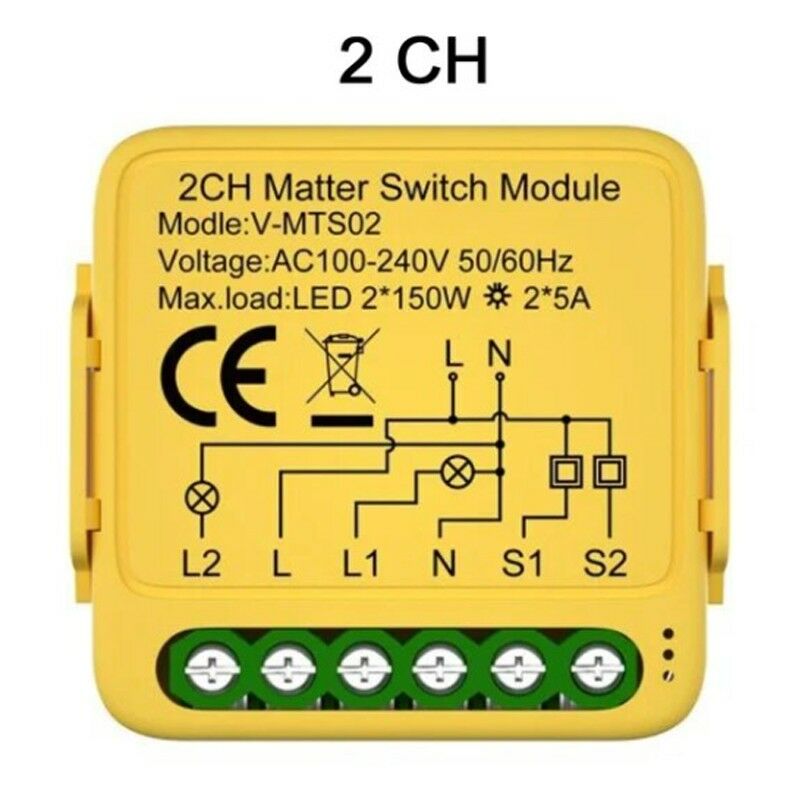 foto del prodotto tuya smart switch matter modulo rel 2