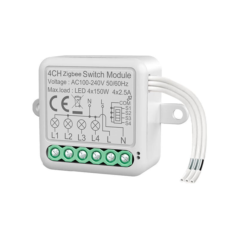 foto del prodotto tuya smart switch zigbee modulo interruttore remoto interruttore invisibile zero fire timer interruttore nascosto, zigbee zero fire 4 vie