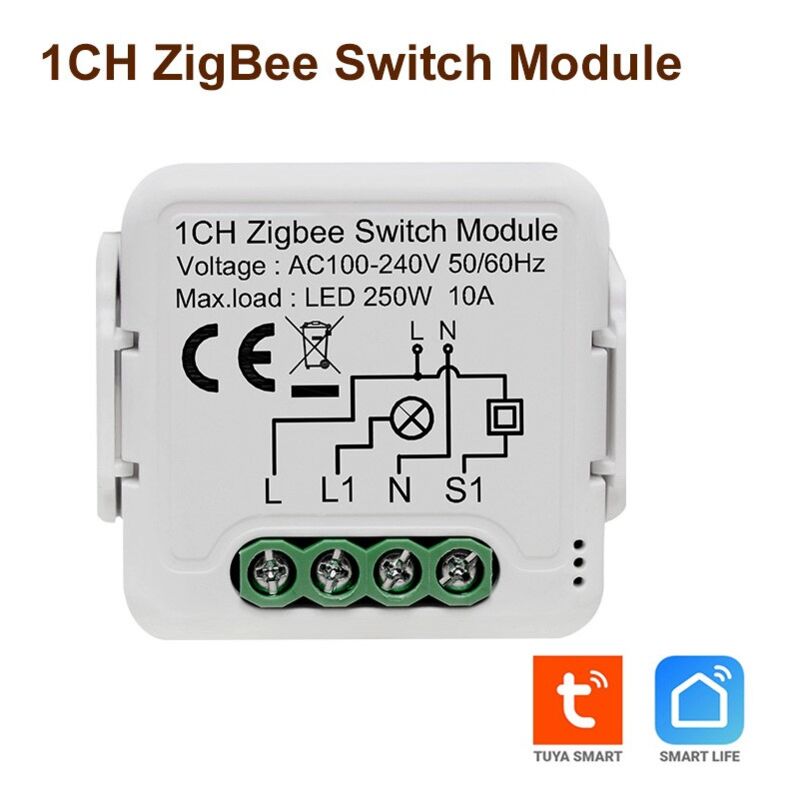 foto del prodotto tuya smart switch zigbee universale per luci 1 canale