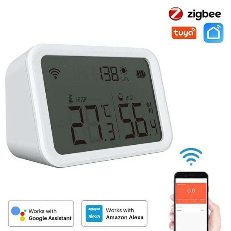 foto del prodotto tuya smart zigbee sensore di temperatura umidit e intensit luminosa