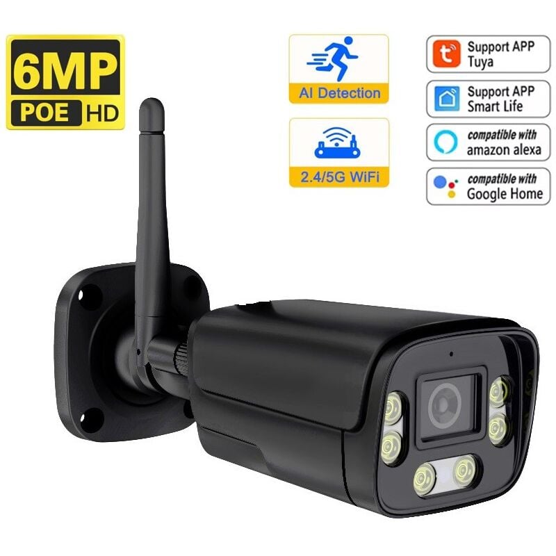 foto del prodotto tuya - telecamera bullet smart wifi dual band 2.4g e 5g black edition 6.0 mp