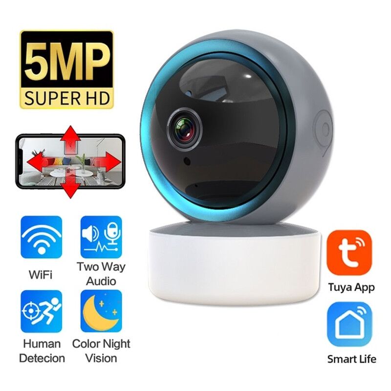 foto del prodotto tuya telecamera di sicurezza panoramica da interno smart wifi 5.0 mp