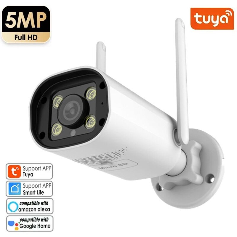 foto del prodotto tuya - telecamera impermeabile smart wifi con sensore pir integrato 5.0 mp