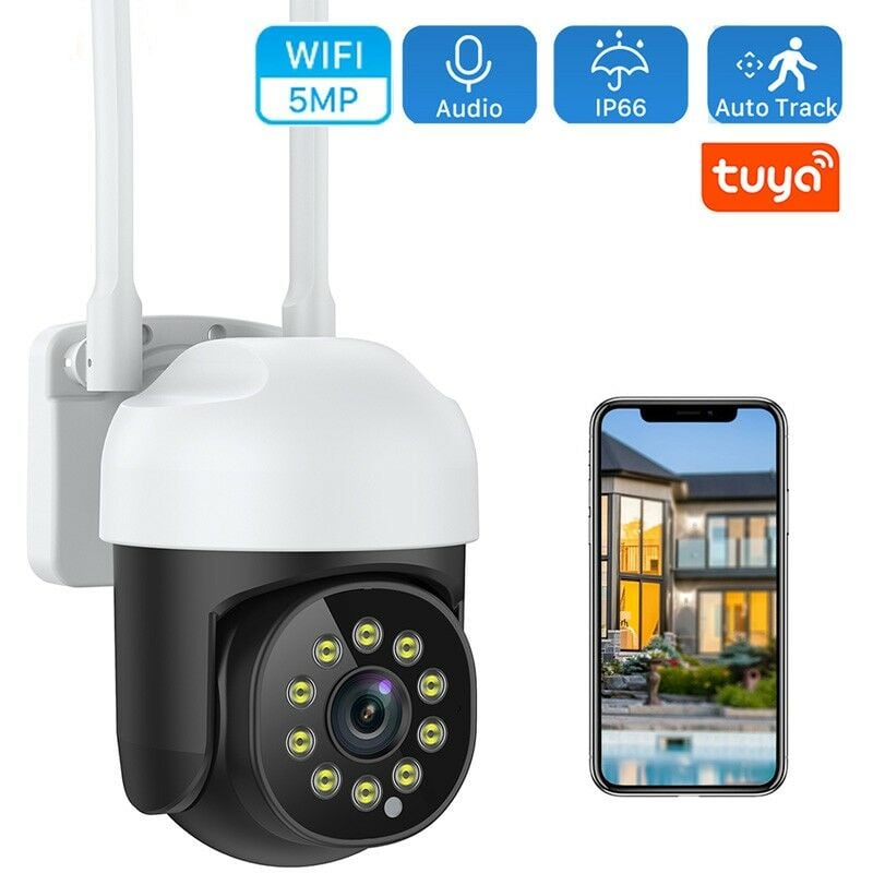 foto del prodotto tuya telecamera mini smart wifi impermeabile ptz 5x 5.0 mp
