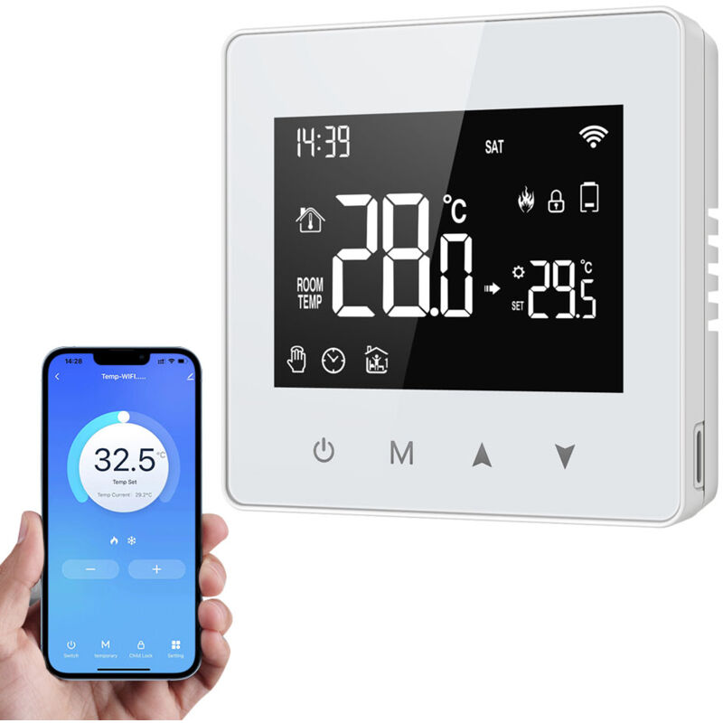 foto del prodotto tuya wifi regolatore di temperatura costante intelligente display a led regolatore di temperatura regolabile regolatore di temperatura per caldaia a
