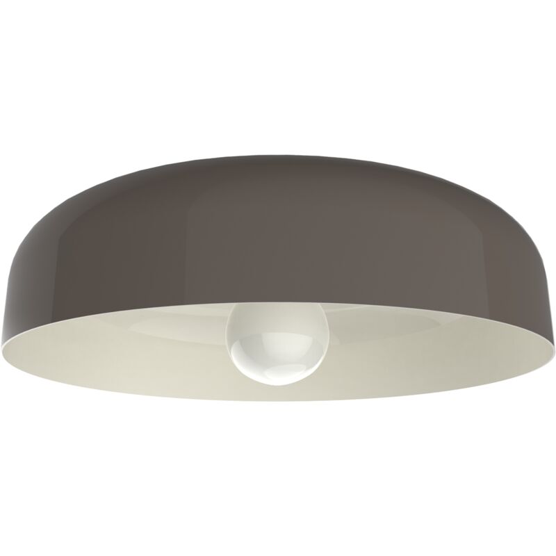 foto del prodotto tuzzi plafoniera, 1x e27, max 42w, metallo, tortora lucido bianco, d.40cm lumicom