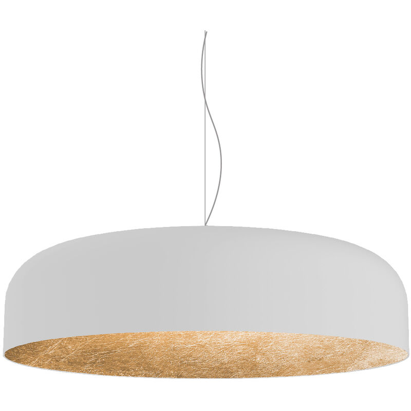 foto del prodotto tuzzi sospensione, 1xe27, max 42w, metallo, bianco opaco foglia oro, d.50cm lumicom