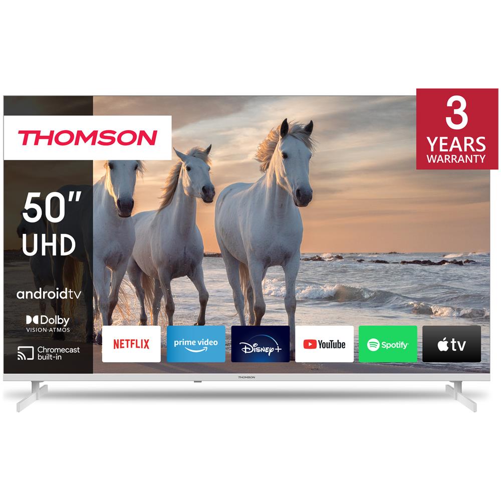 foto del prodotto tv 50 thomson 4k frameless smart t2 c2s2 android 11 uhd white