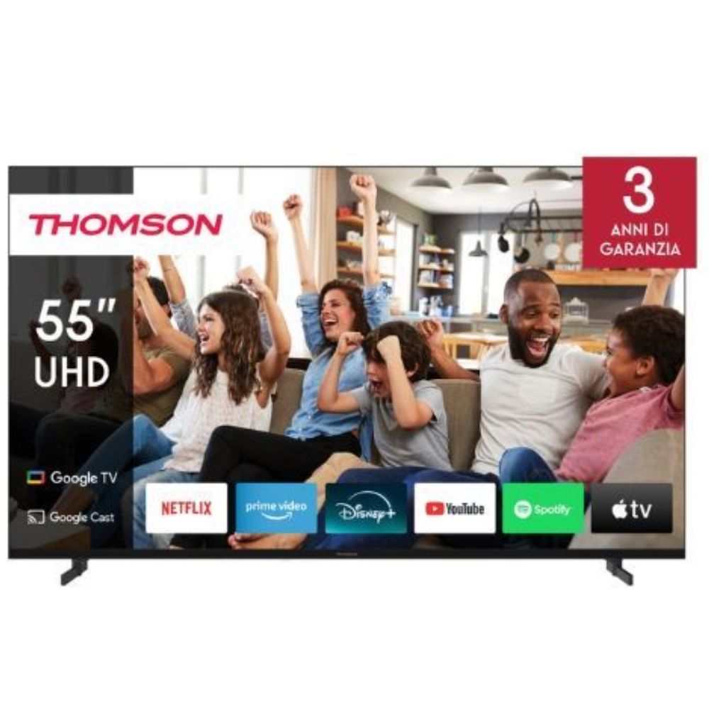 foto del prodotto tv 55 thomson 4k smart uhd t2 c2s2 google tv frameless
