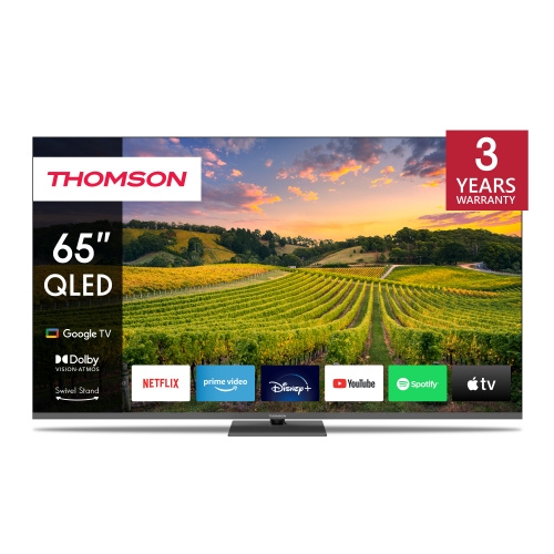 foto del prodotto tv 65 thomson uhd smart 4k qle t2 c2s2 google tv piede