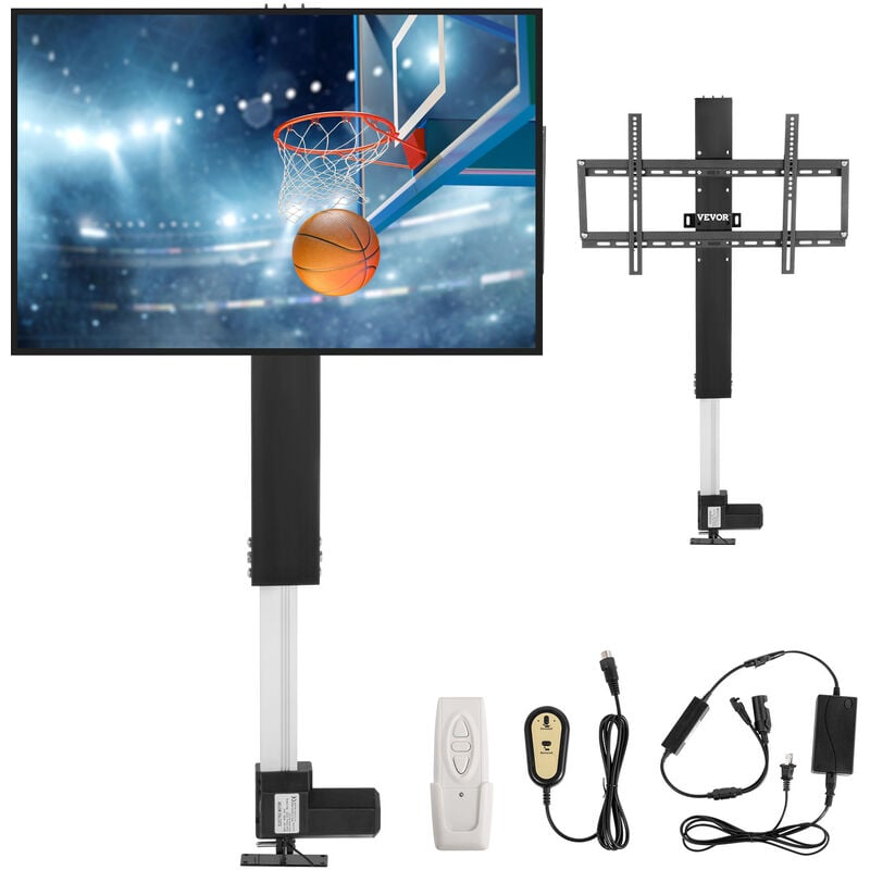 foto del prodotto tv supporto di sollevamento massimo 50 pollici, regolabile in altezza 97,4 167,4 cm, meccanismo di sollevamento motorizzato tv telaio elettrico per