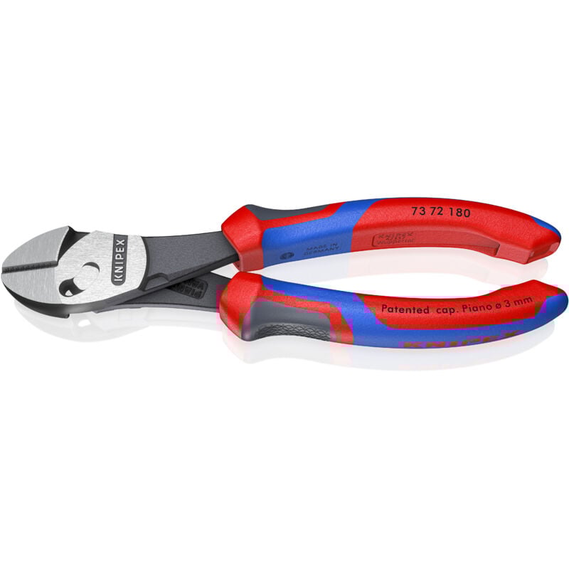foto del prodotto twinforce 73 72 180 officina e meccanica tronchese con taglienti laterali tipo forte con sfaccettatura 180 mm knipex