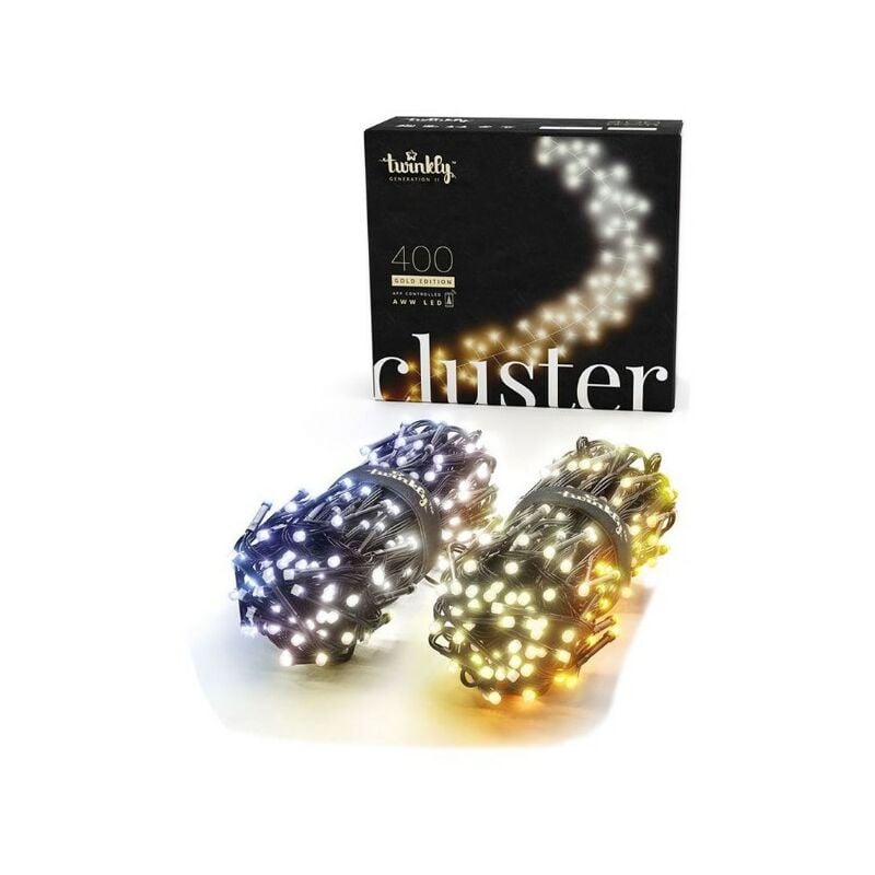 foto del prodotto twinkly cluster gold edition catena 400 led ambrato e bianco aww