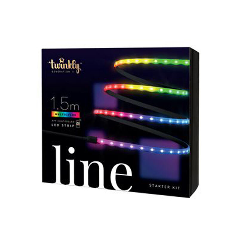 foto del prodotto twinkly starter kit striscia nera ip20 1,5m 90 led multicolori rgb line