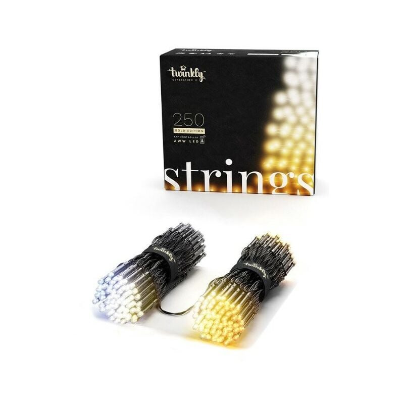 foto del prodotto twinkly strings gold edition catena 250 led ambrato e bianco aww