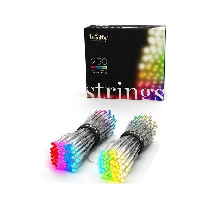 foto del prodotto twinkly strings special edition catena 250 led multicolore rgb w con cavo trasparente