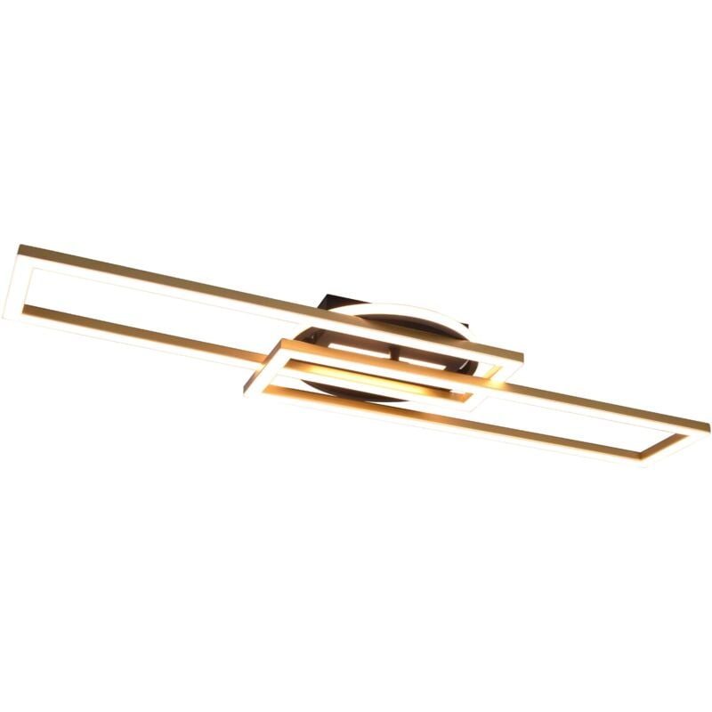 foto del prodotto twister plafoniera led 30w 4500lm, 2700 6000k rettangolare nera e oro orientabile con base illuminata rotonda con telecomando multifunzione l.