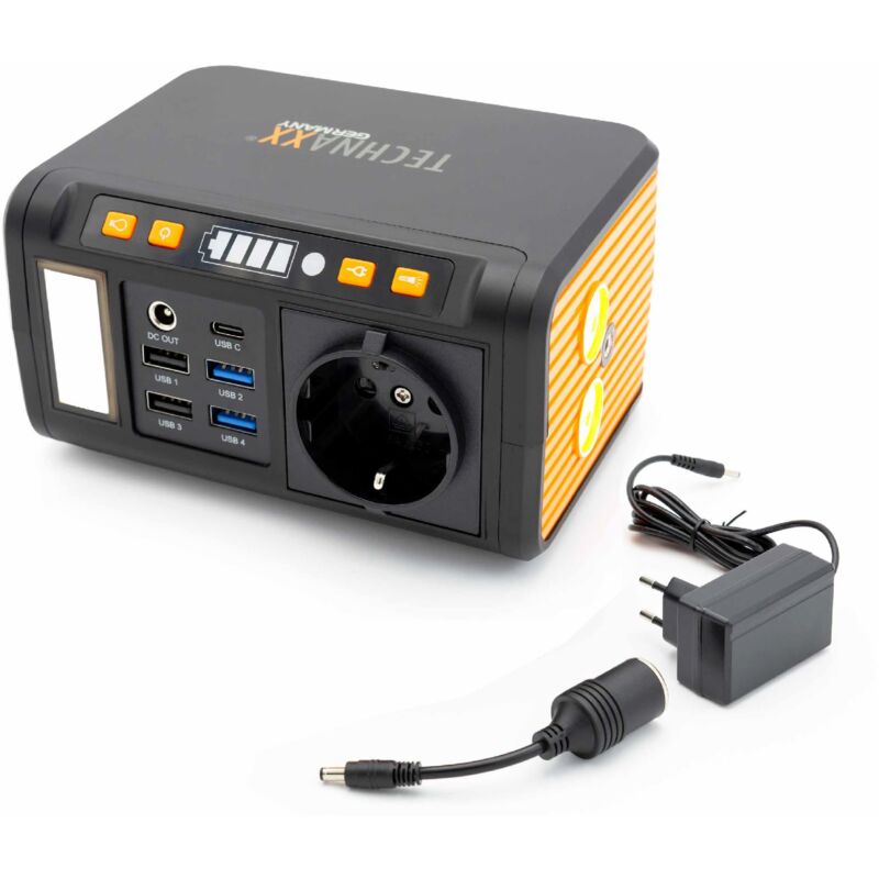 foto del prodotto tx 205 mini centrale di alimentazione power bank da 74wh a 230v con presa integrata batteria esterna per laptop, telefono cellulare, mini