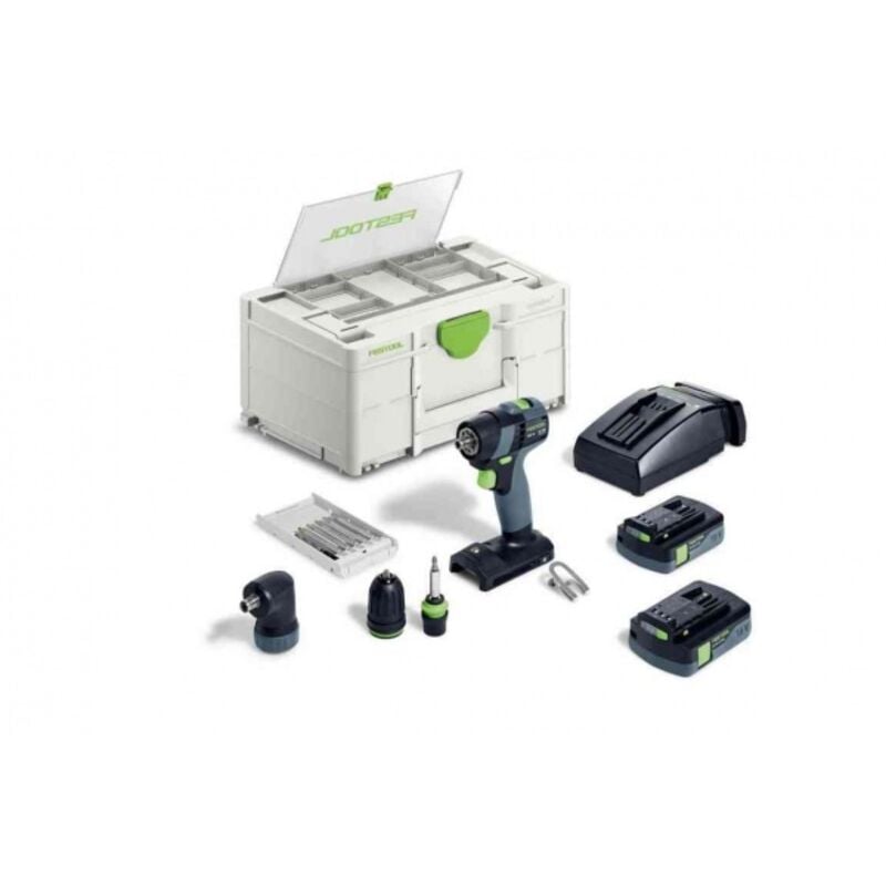 foto del prodotto txs 18 c 3,0 set trapano avvitatore brushless a batteria 18 v con accessori festool