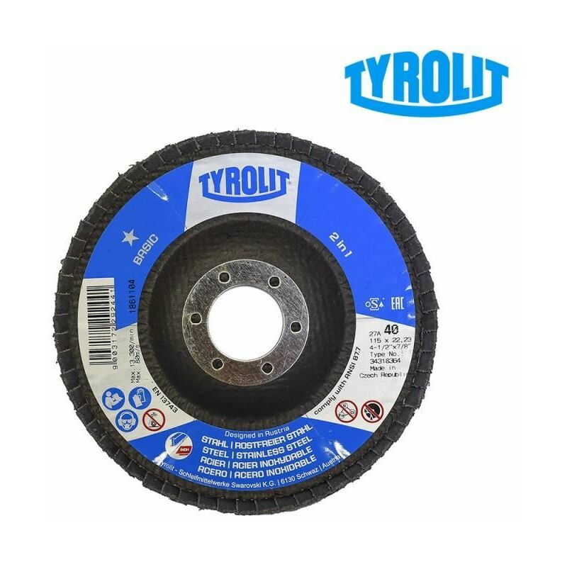 foto del prodotto tyrolit disco lamellare 27cla 115x22,23 za40q b