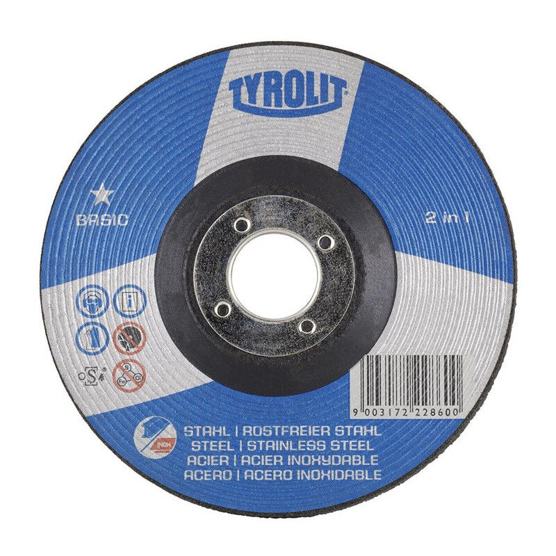 foto del prodotto tyrolit disque abrasif basic d230xs8mm grain 30 serti foret 2en1 22,23mm par 10 
