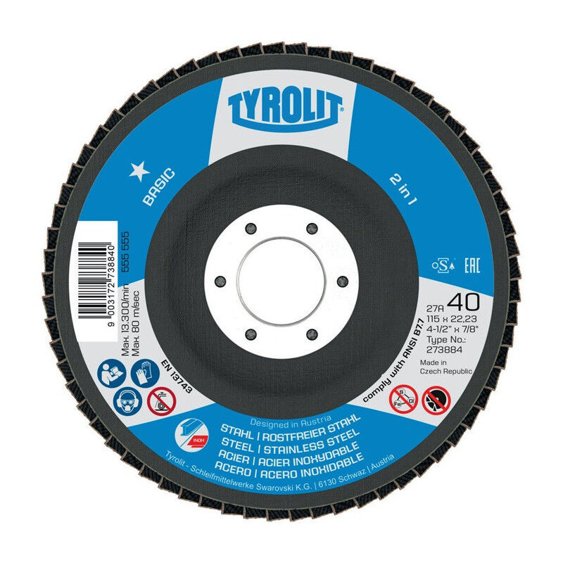 foto del prodotto tyrolit disque lamelle basic d.125mm k.80 acier couronn va za zk par 10 