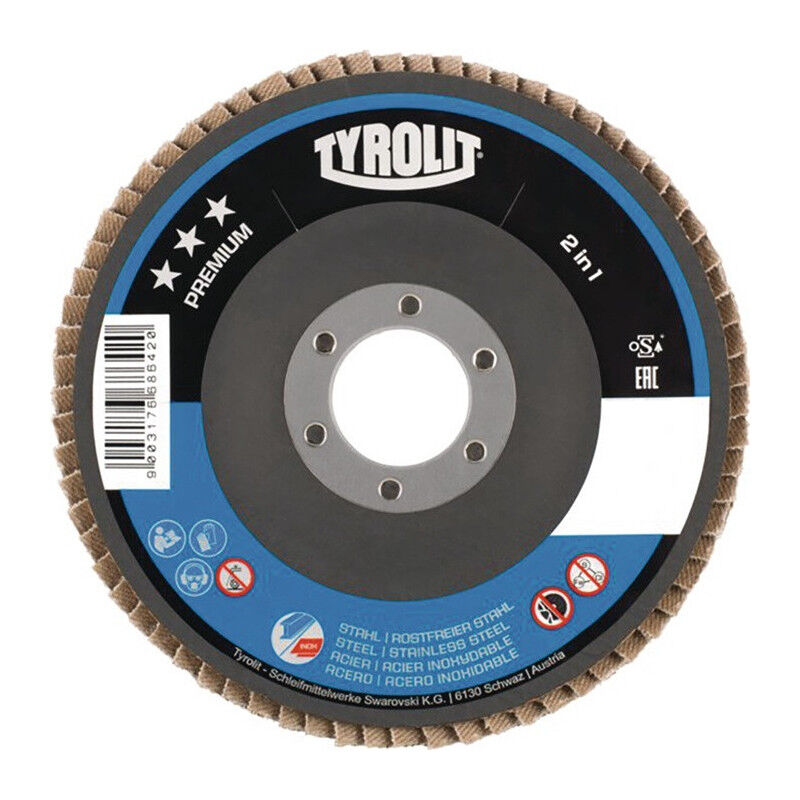 foto del prodotto tyrolit disque lamelle premium d.125mm k.40 en inox marqu e.acier za zk par 10 