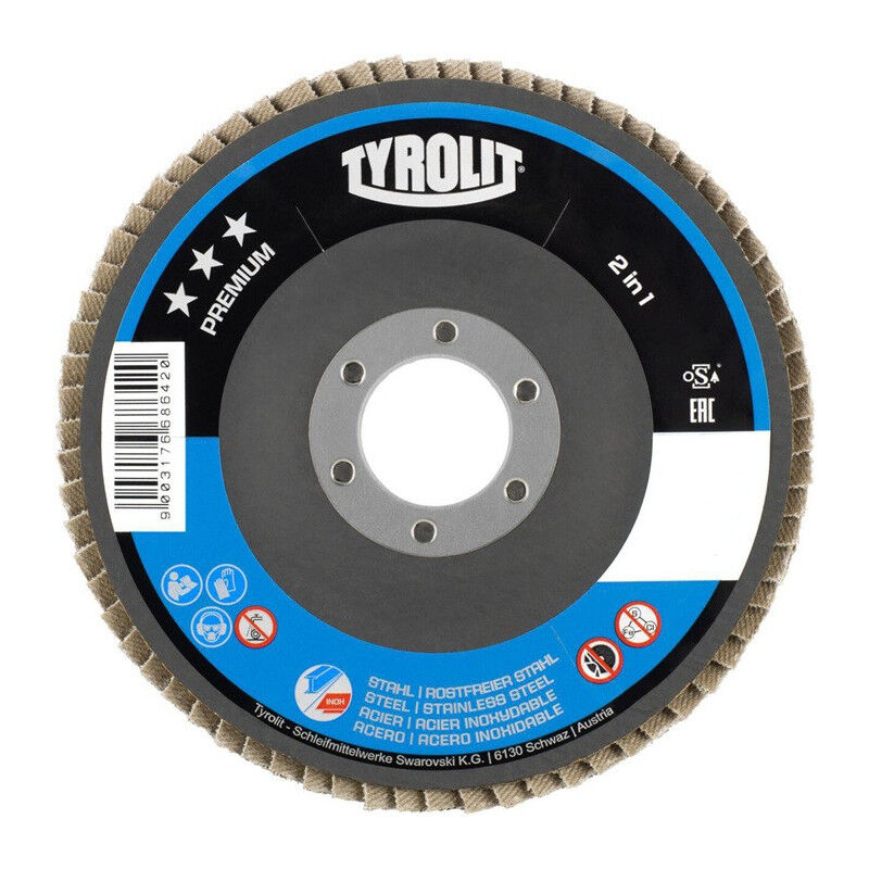 foto del prodotto tyrolit disque lamelle premium d.125mm k.60 en inox marqu e.acier za zk par 10 