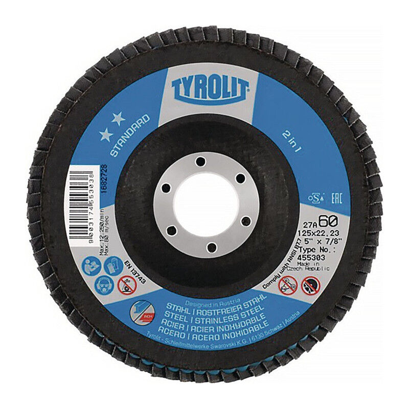 foto del prodotto tyrolit disque lamelle standard d.125mm k.60 kon.steel.va za zk par 10 