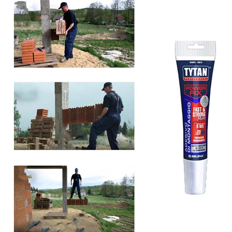 foto del prodotto tytan adesivo di montaggio multiuso veloce ultra resistente bianco power fix fast strong fix2 turbogt 100 ml