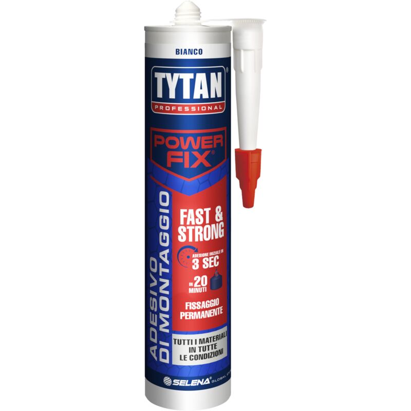 foto del prodotto tytan adesivo di montaggio multiuso veloce ultra resistente bianco power fix fast strong fix2 turbogt 290 ml
