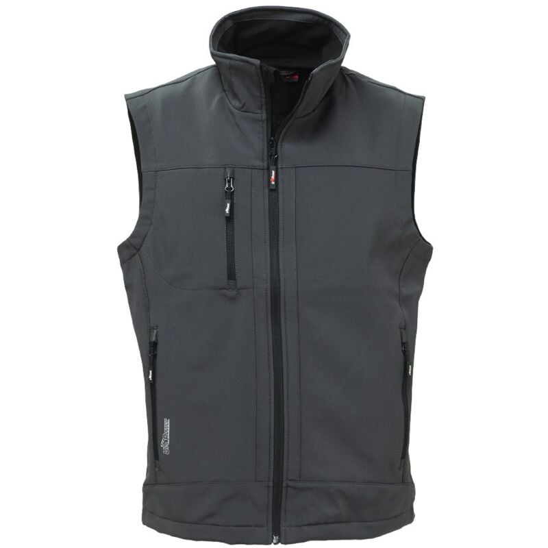 foto del prodotto u power climb gilet da lavoro in tessuto soft shell stretch traspirante antivento e idrorepellente colore grigio m