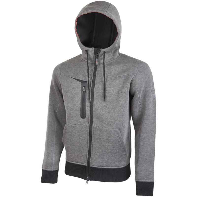 foto del prodotto u power felpa full zip con cappuccio performance tasty grey meteorite tg.xl