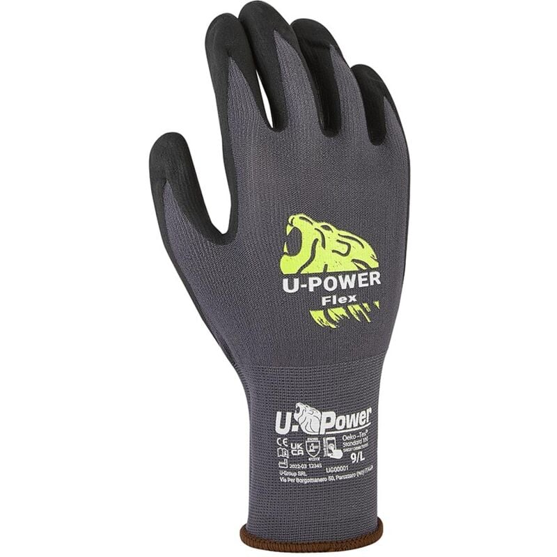 foto del prodotto u power flex guanti lavoro antifortunistica nylon touchscreen nero 11 xxl