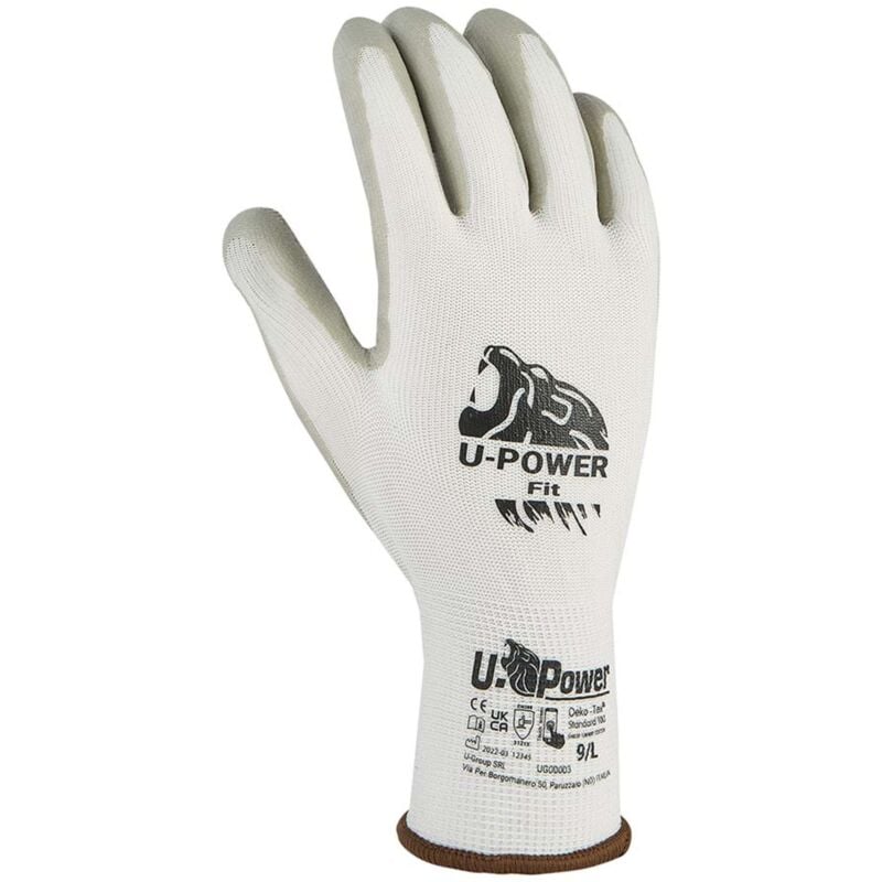 foto del prodotto u power guanti fit bianco grigio taglia 8 12 pa