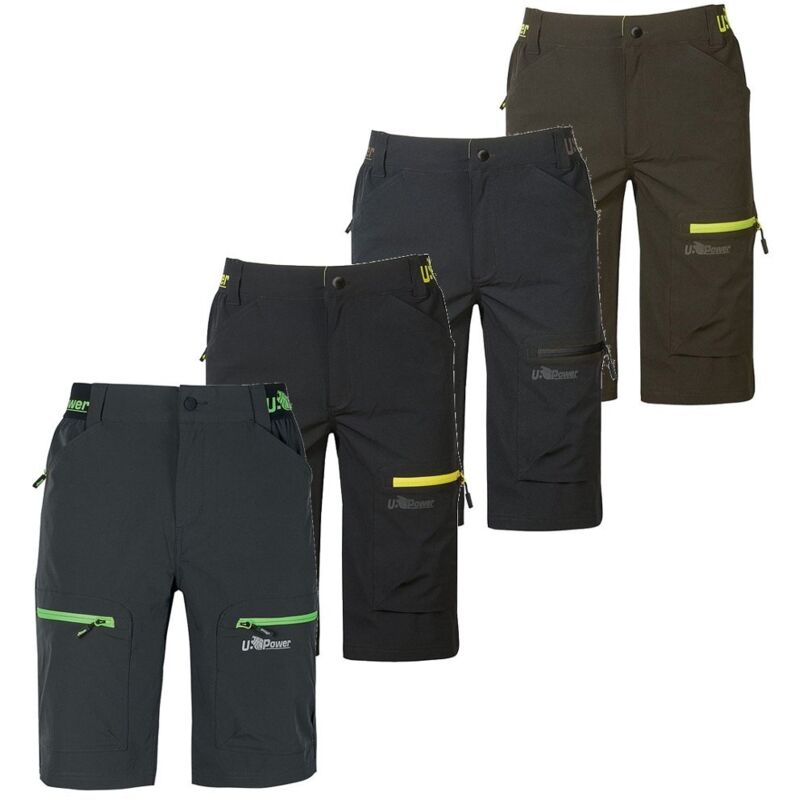 foto del prodotto u power pantaloncini da lavoro ares u 4 stretch s verde scuro