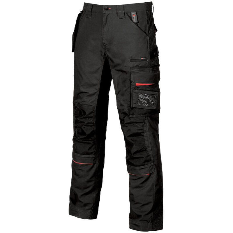 foto del prodotto u power race pantalone da lavoro zip ykk ampie tasche nero 50