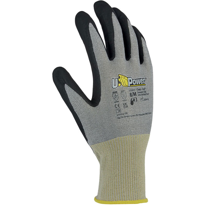 foto del prodotto u power rumba guanti lavoro antinfortunistica nylon nitrile grigio 9 l