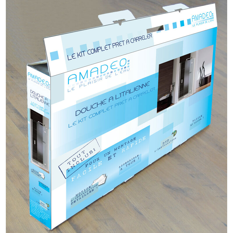 foto del prodotto u tile kit piatto doccia completo per piastrellatura standard sifone 360 100 x 100 cm