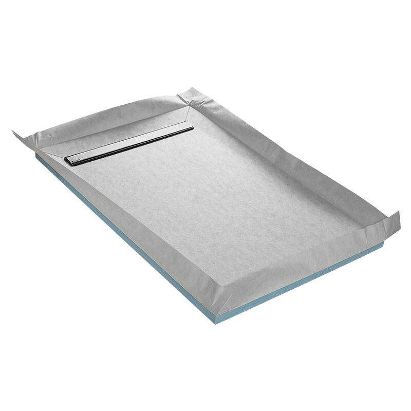 foto del prodotto u tile piatto doccia da piastrellare linebord 4 pendenze con membrana impermeabile e scarico ultrapiatto 90 x 90 cm