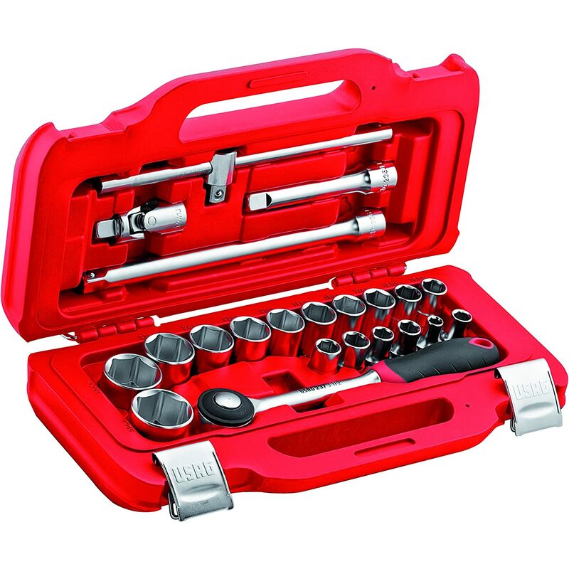 foto del prodotto u06010003 assortimento in cassetta modulare con bussole esagonali 22 pezzi usag