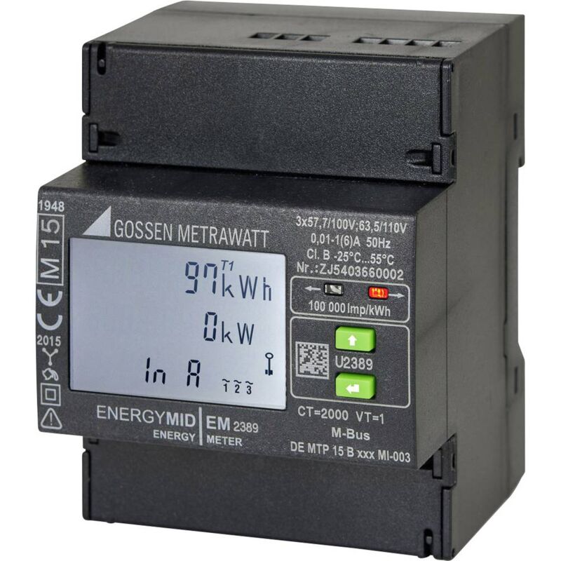 foto del prodotto u2389 v011 contatore corrente trifase a muro digitale approvazione mid s 1 pz. gossen metrawatt