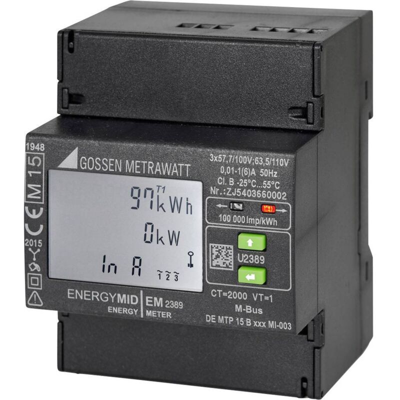 foto del prodotto u2389 v025 contatore corrente trifase a muro digitale approvazione mid s 1 pz. gossen metrawatt